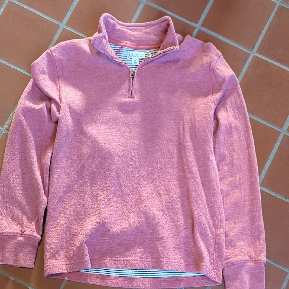 J. Crew Pink Double Knit Quarter-Zip